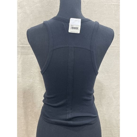 Free People Women's Gold Valley Rib Racerback Tank - Black XS - Picture 3 of 6